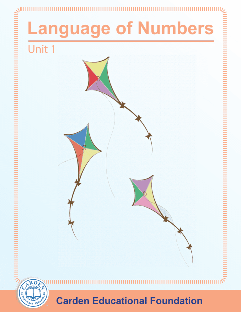 Language of Numbers - Unit 1 - The Carden Educational Foundation