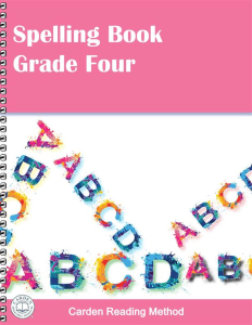 Spelling Book: Grade 4 - The Carden Educational Foundation